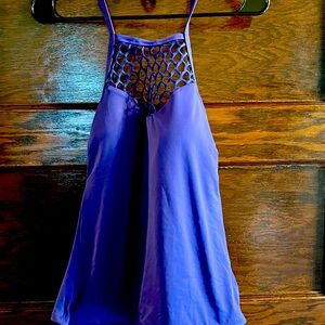 Blue Swim Chemise with Crochet Detail,NWT, Size 8